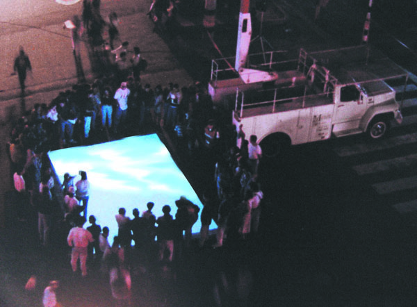Retorno, Medellin Colombia, after sunset
video projection