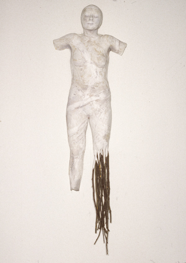 Untitled (Self-Portrait 1995)
bandages, plaster, branches

H. 70″  W.  16″  D. 8″