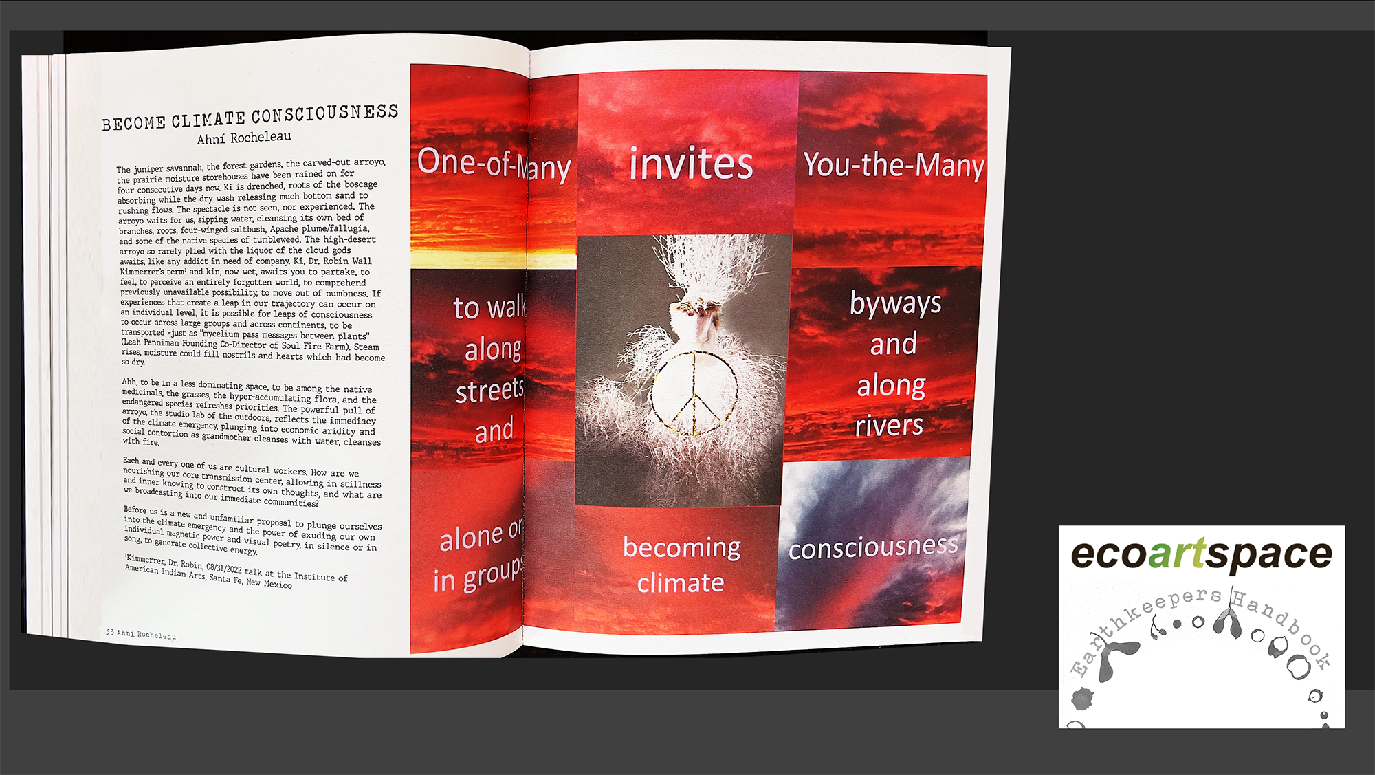 “EarthKeepers’ Handbook; Heal the Man; Heal the Land” published by ecoartspace