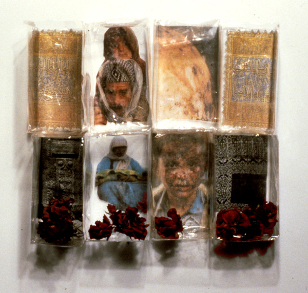 Mini-Memorial to the Iraqi People

cellophane, freeze-dried roses, translucent images

H. 10″  W. 11″  D. 3″

NFS